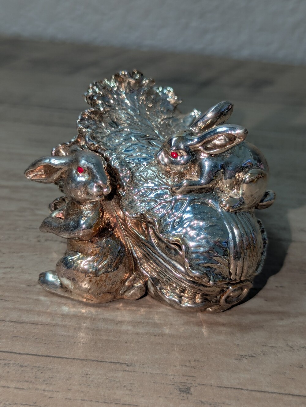 Arthur Court 2001 Double Bunny Hinged Trinket Box Vintage